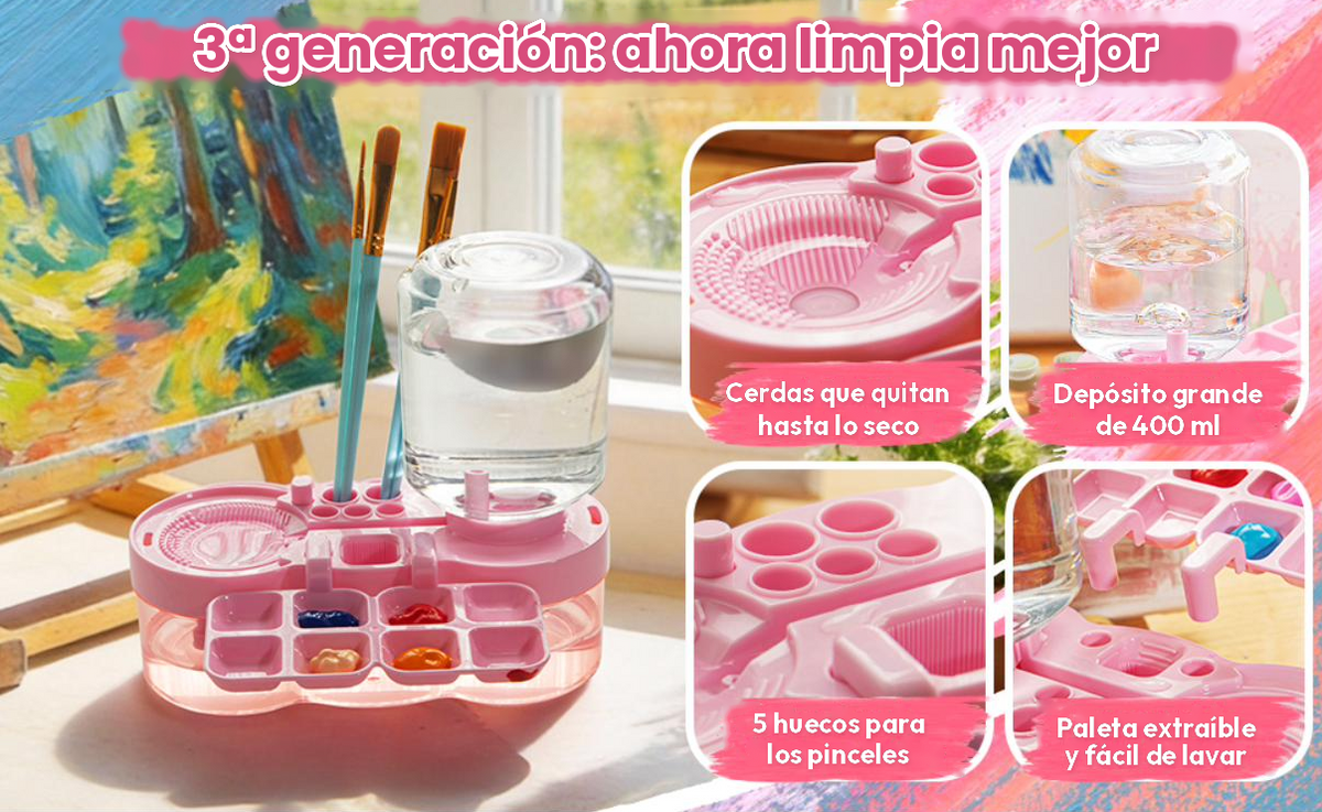 Limpiador de pinceles multiusos fácil de transportar